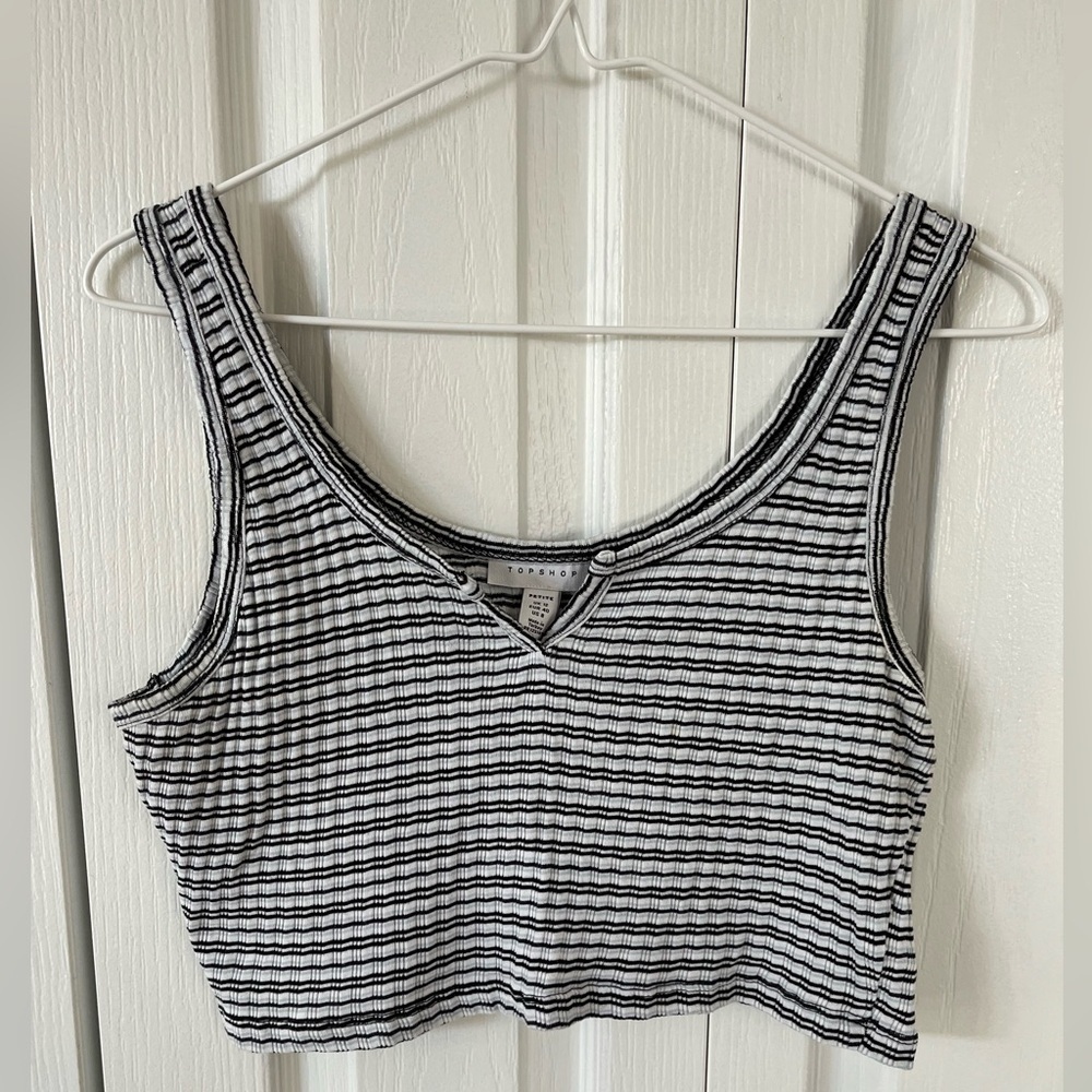 Topshop Ribbed Cropped Tank Top